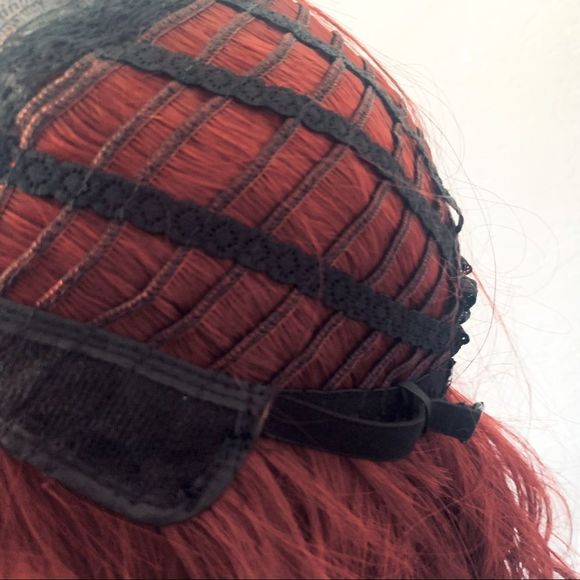 Burgundy Red Beach Wave Lob Synthetic Wig Size OS - Picture 7 of 8